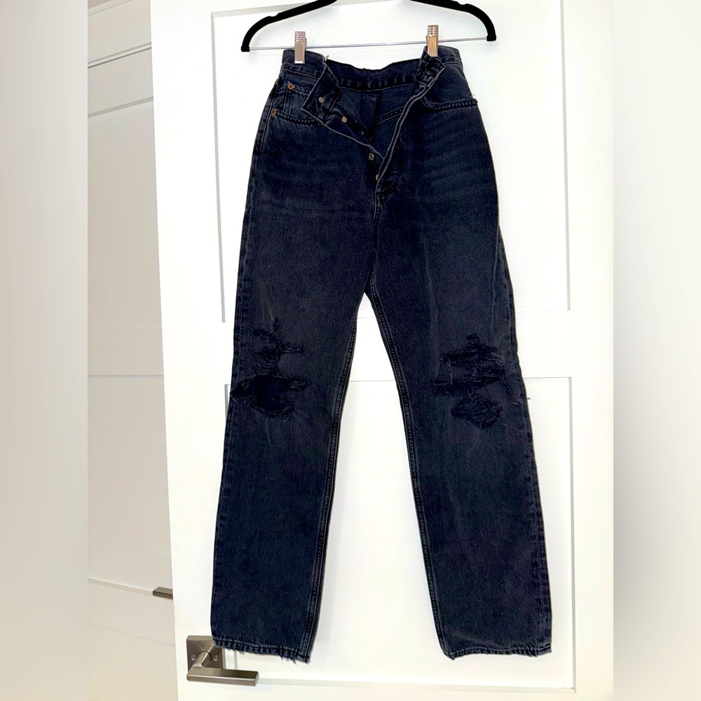 Agolde Women's Black Distressed Jeans